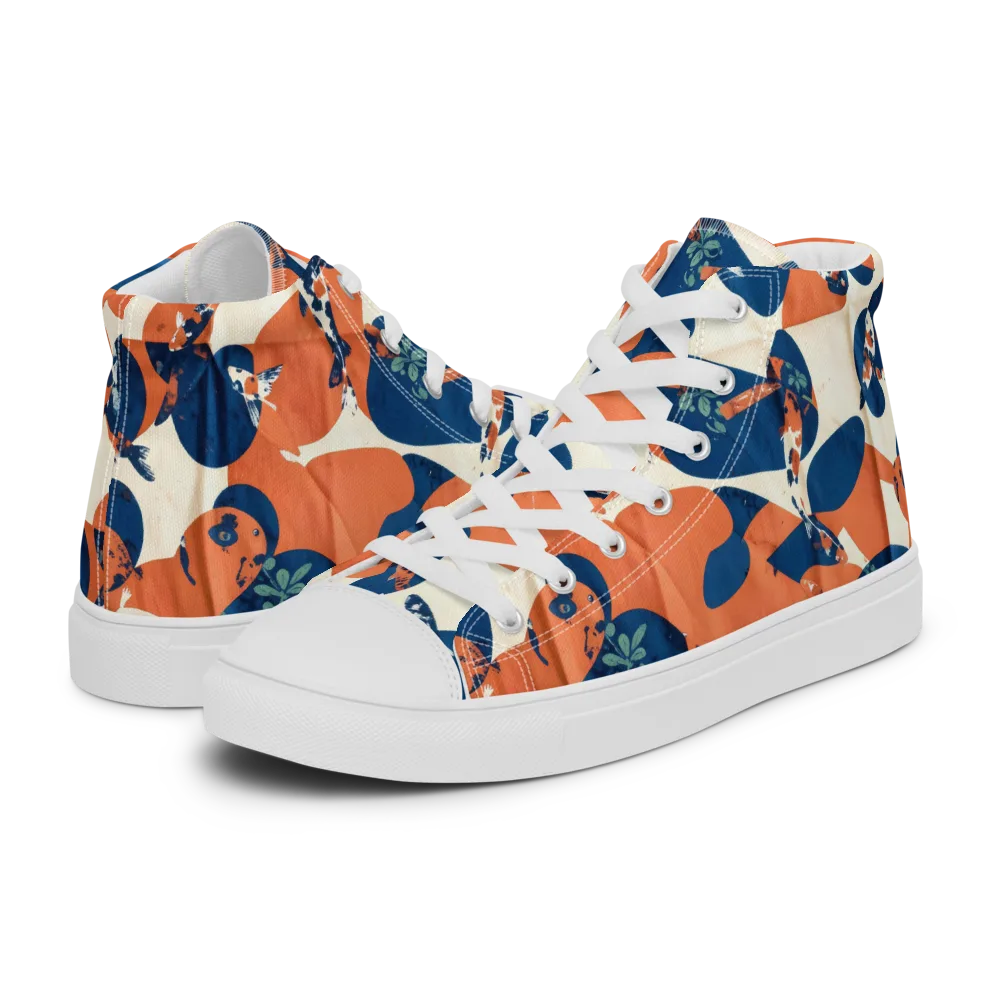 Koi Pop on Women's High Top Canvas Shoes — Left