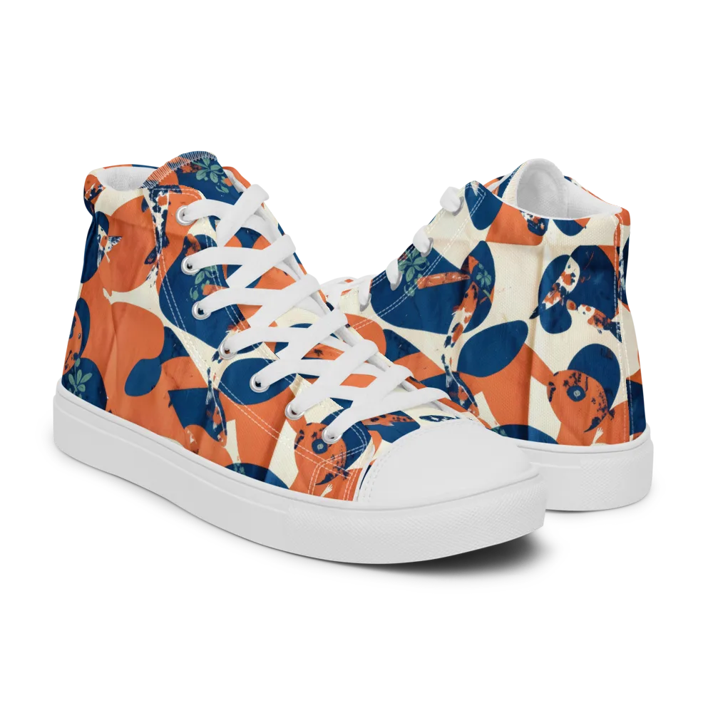 Koi Pop on Women's High Top Canvas Shoes — Right