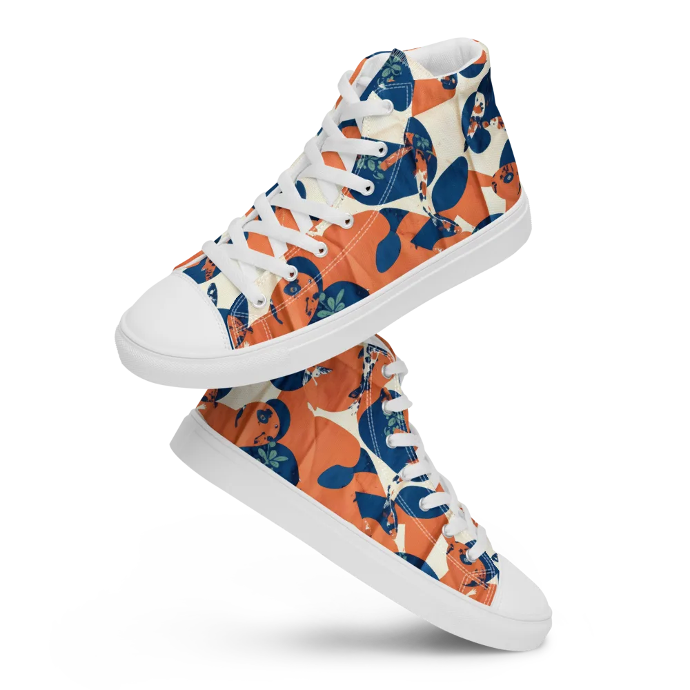 Koi Pop on Women's High Top Canvas Shoes — Front