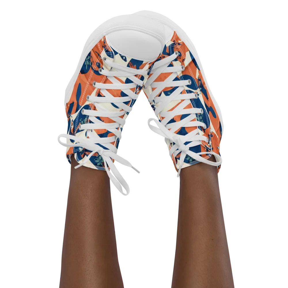 Koi Pop on Women's High Top Canvas Shoes — Front