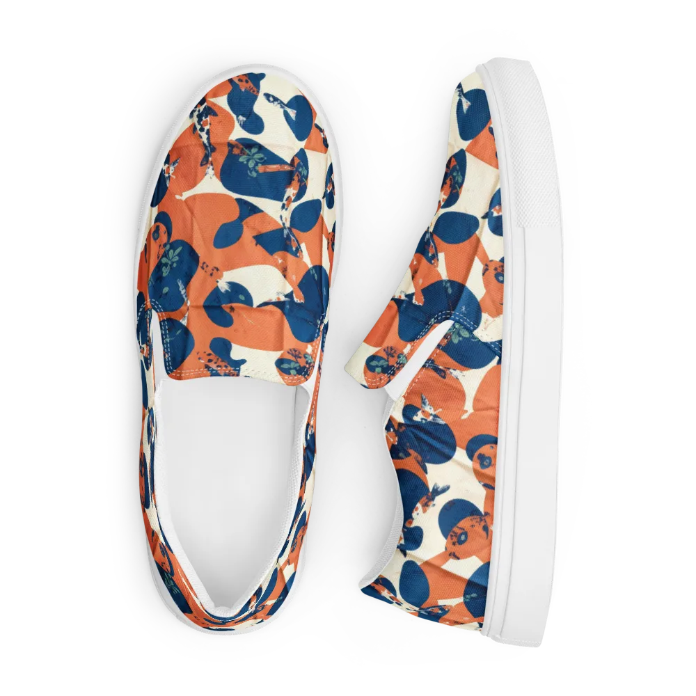 Koi Pop on Men's Slip-On Canvas Shoes — Front