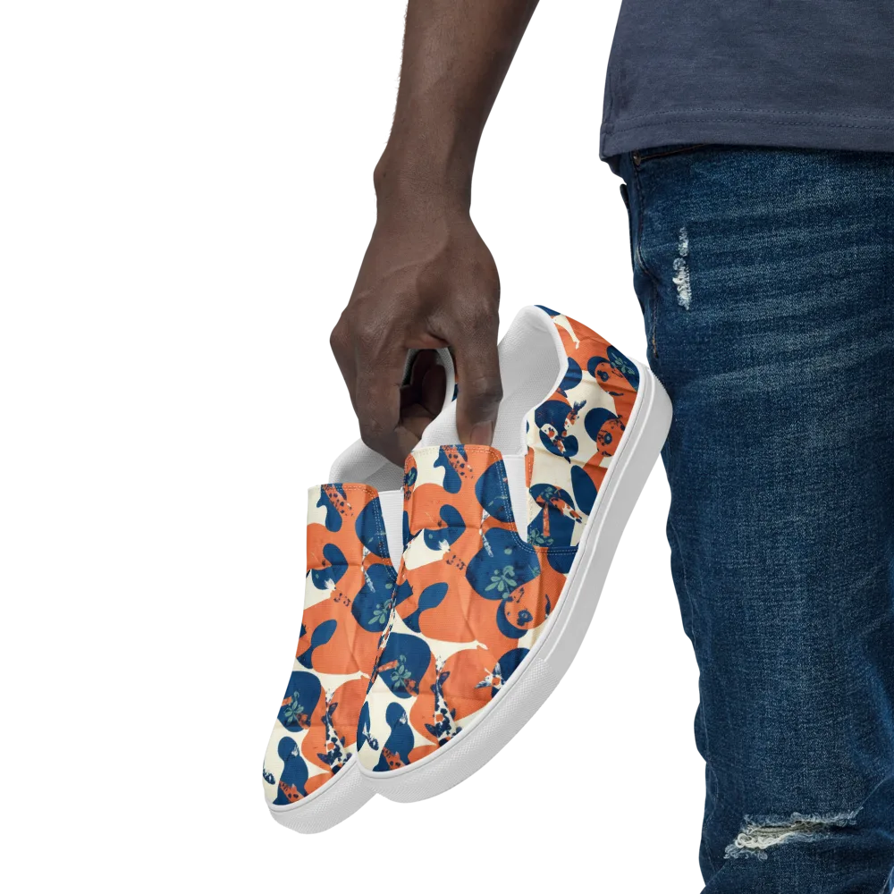 Koi Pop on Men's Slip-On Canvas Shoes — Left Front