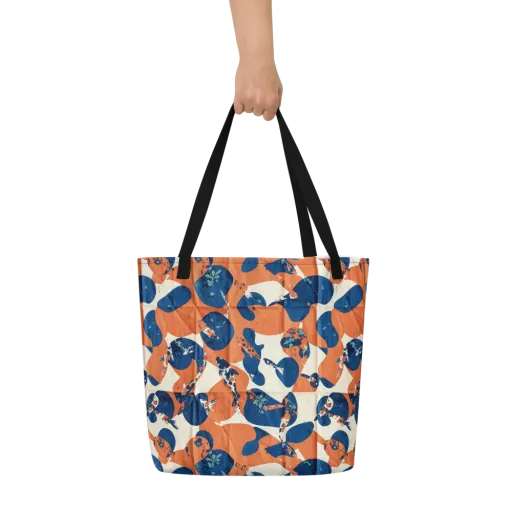 Koi Pop on a Large Tote Bag W/ Pocket