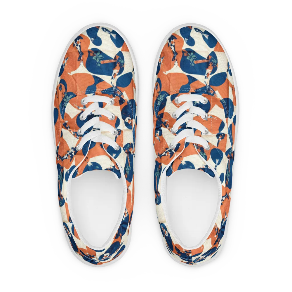 Koi Pop on Men's Lace-Up Canvas Shoes — Front