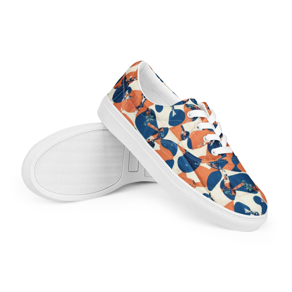 Koi Pop on Men's Lace-Up Canvas Shoes — Right Front
