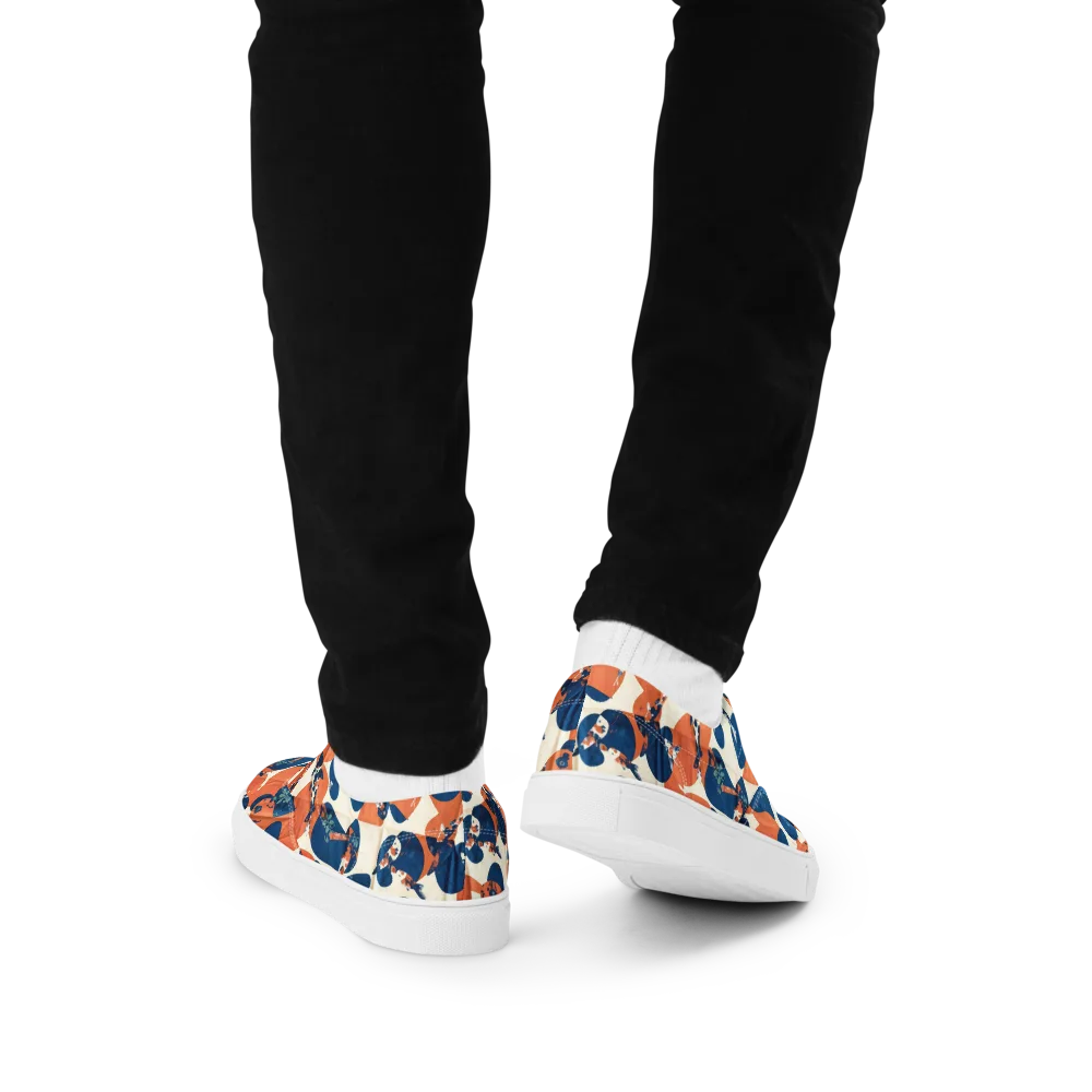Koi Pop on Men's Lace-Up Canvas Shoes — Back