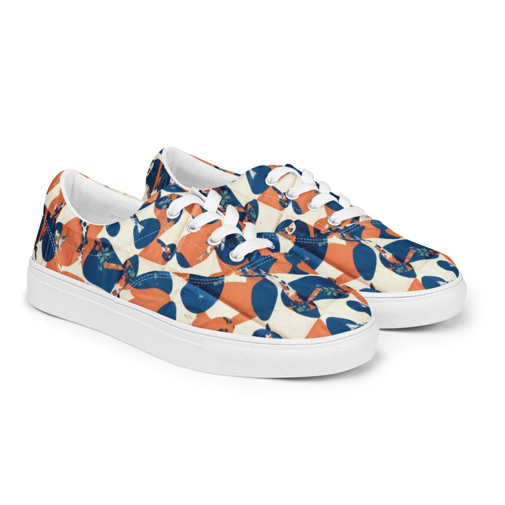 Koi Pop on Men's Lace-Up Canvas Shoes — Right Front