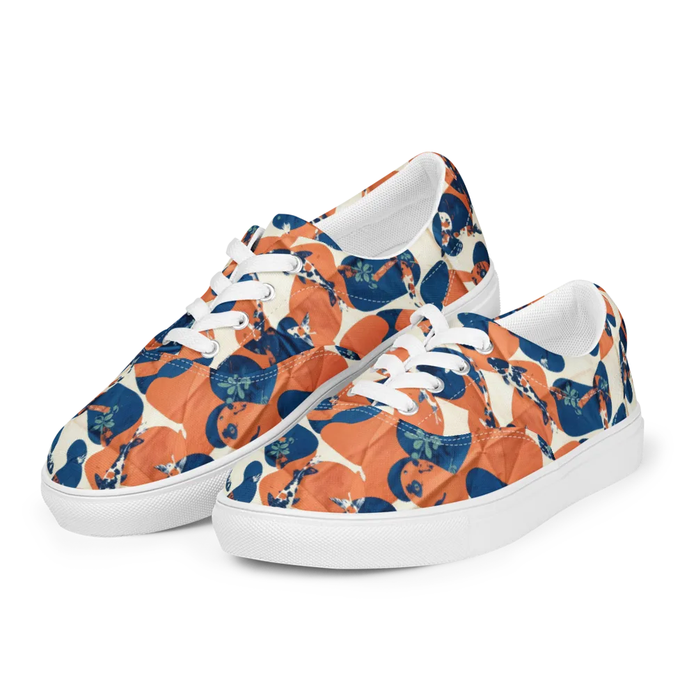 Koi Pop on Men's Lace-Up Canvas Shoes — Left Front