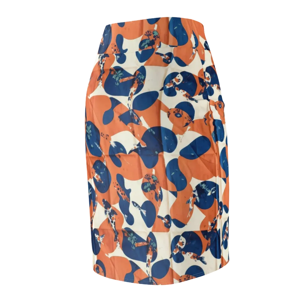 Koi Pop on Pencil Skirt — Back Side