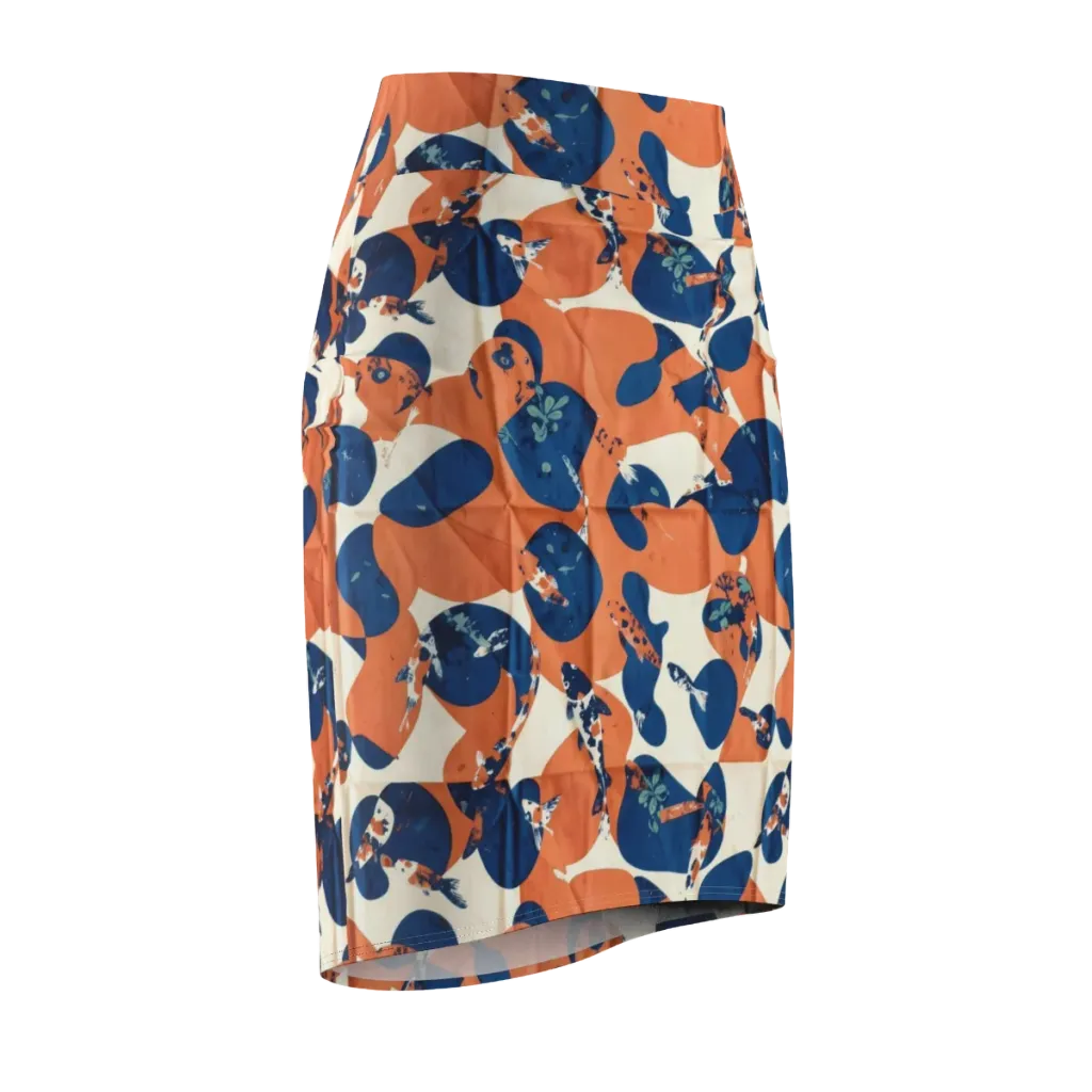 Koi Pop on Pencil Skirt — Front Side