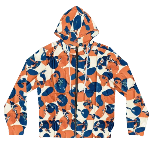 Koi Pop on a Women's Full-Zip Hoodie