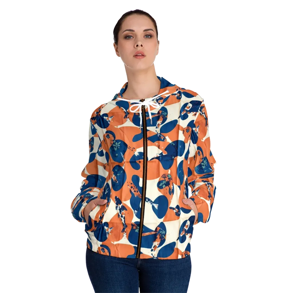 Koi Pop on Women's Full-Zip Hoodie — Front On Person