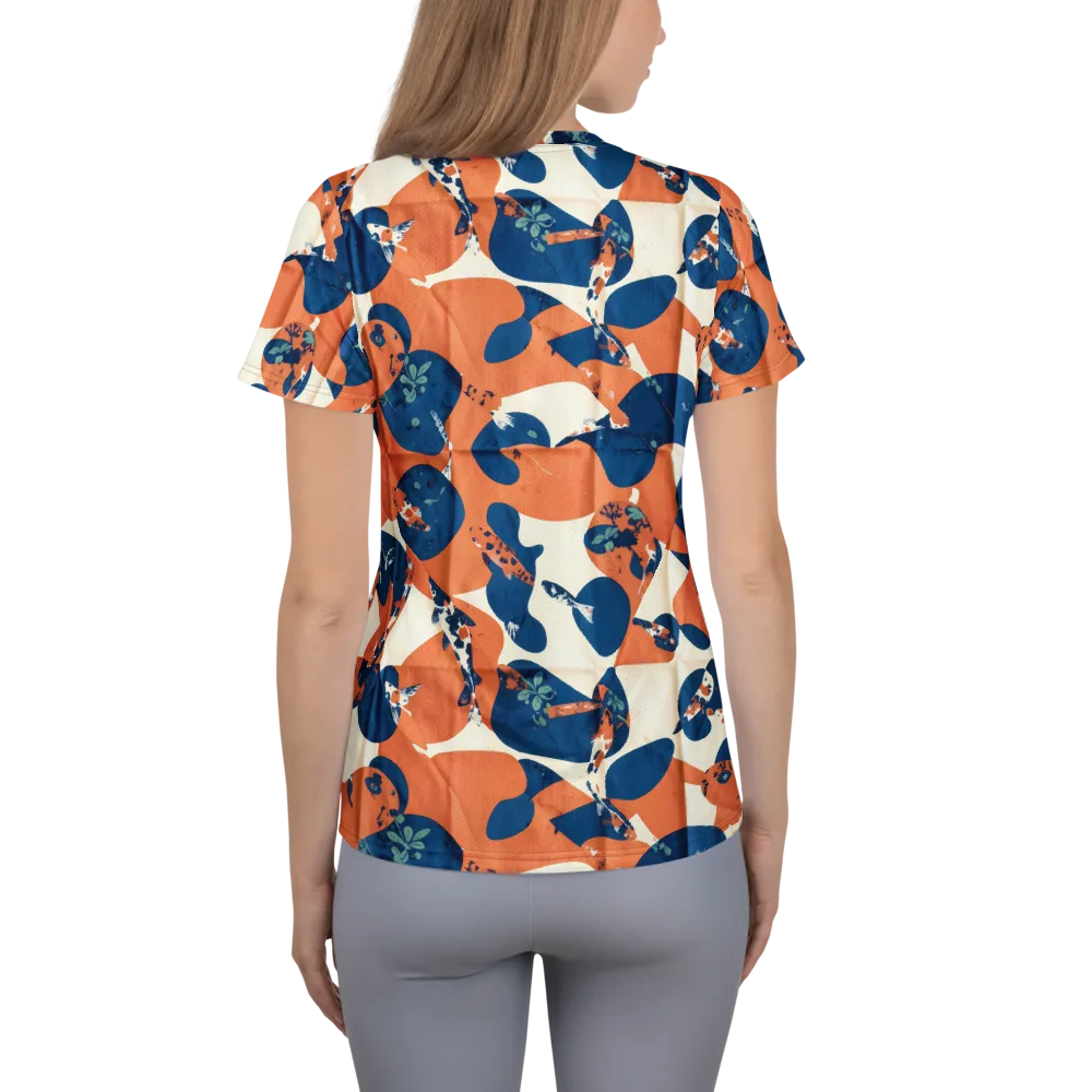 Koi Pop on Women's Athletic T-Shirt — Back