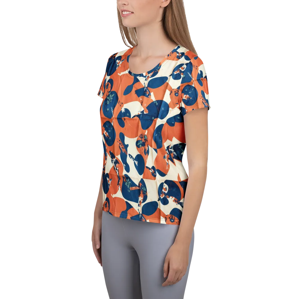 Koi Pop on Women's Athletic T-Shirt — Left