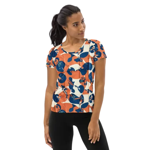 Koi Pop on a Women's Athletic T-Shirt