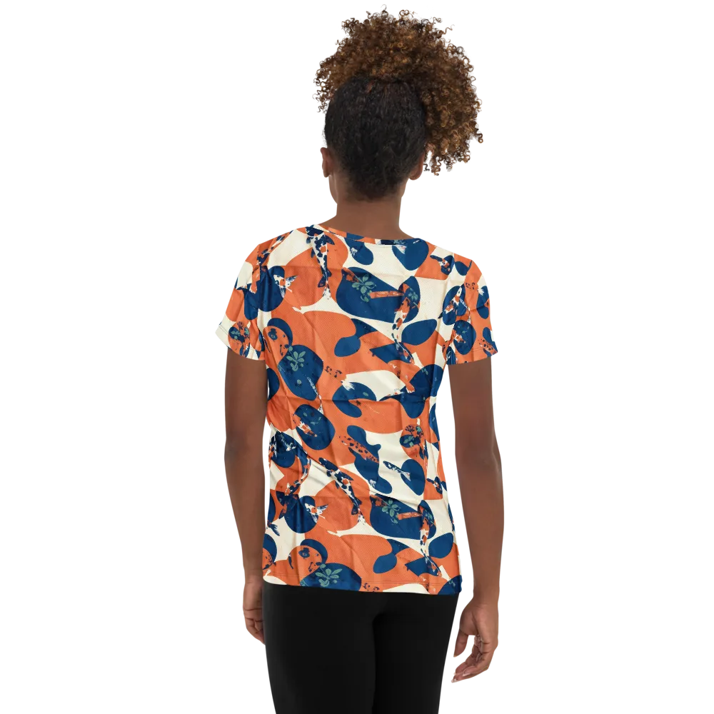 Koi Pop on Women's Athletic T-Shirt — Back