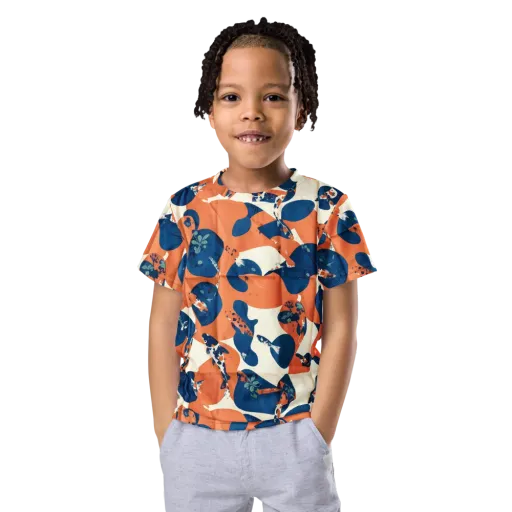 Koi Pop on a Kids Crew Neck T-Shirt