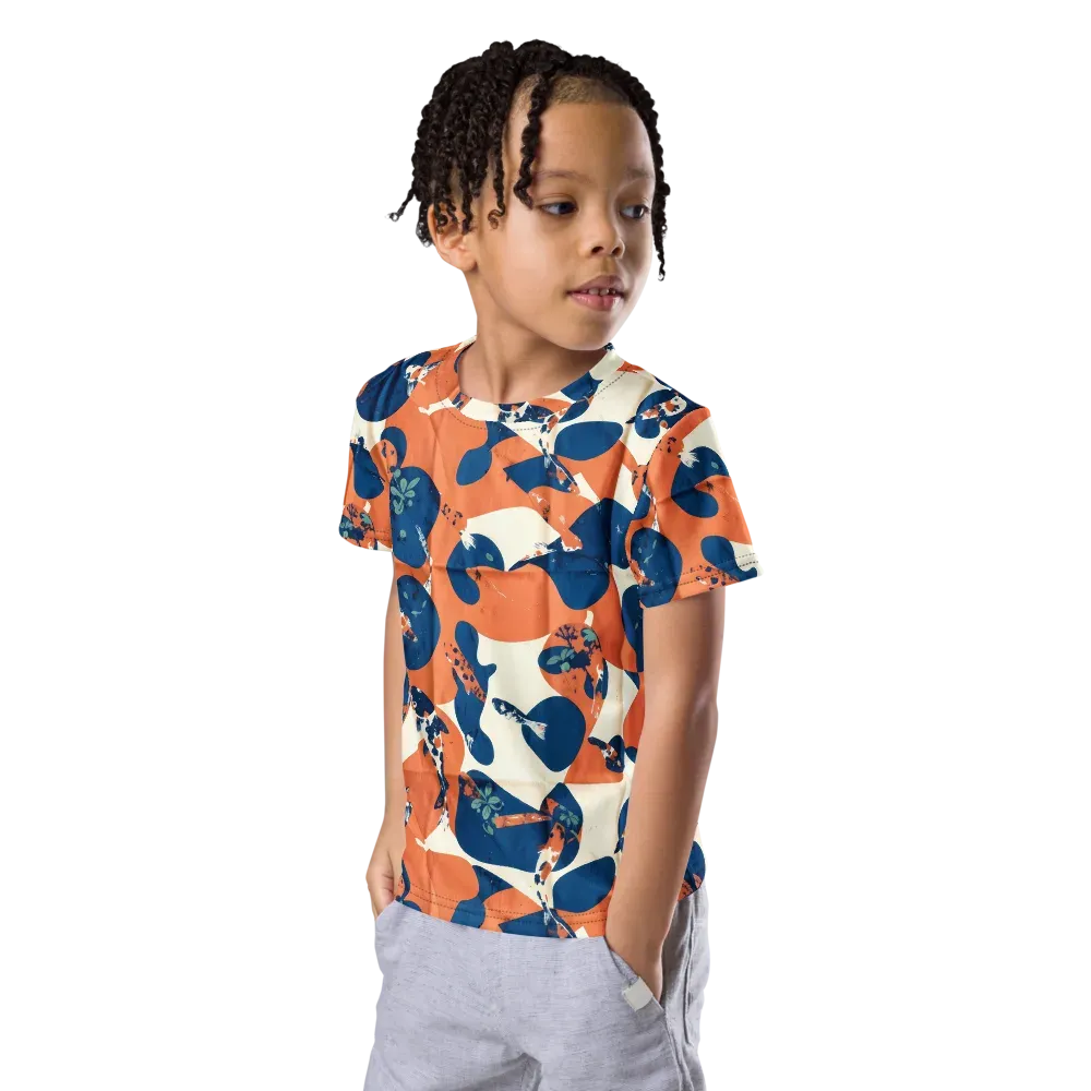 Koi Pop on Kids Crew Neck T-Shirt — Left Front