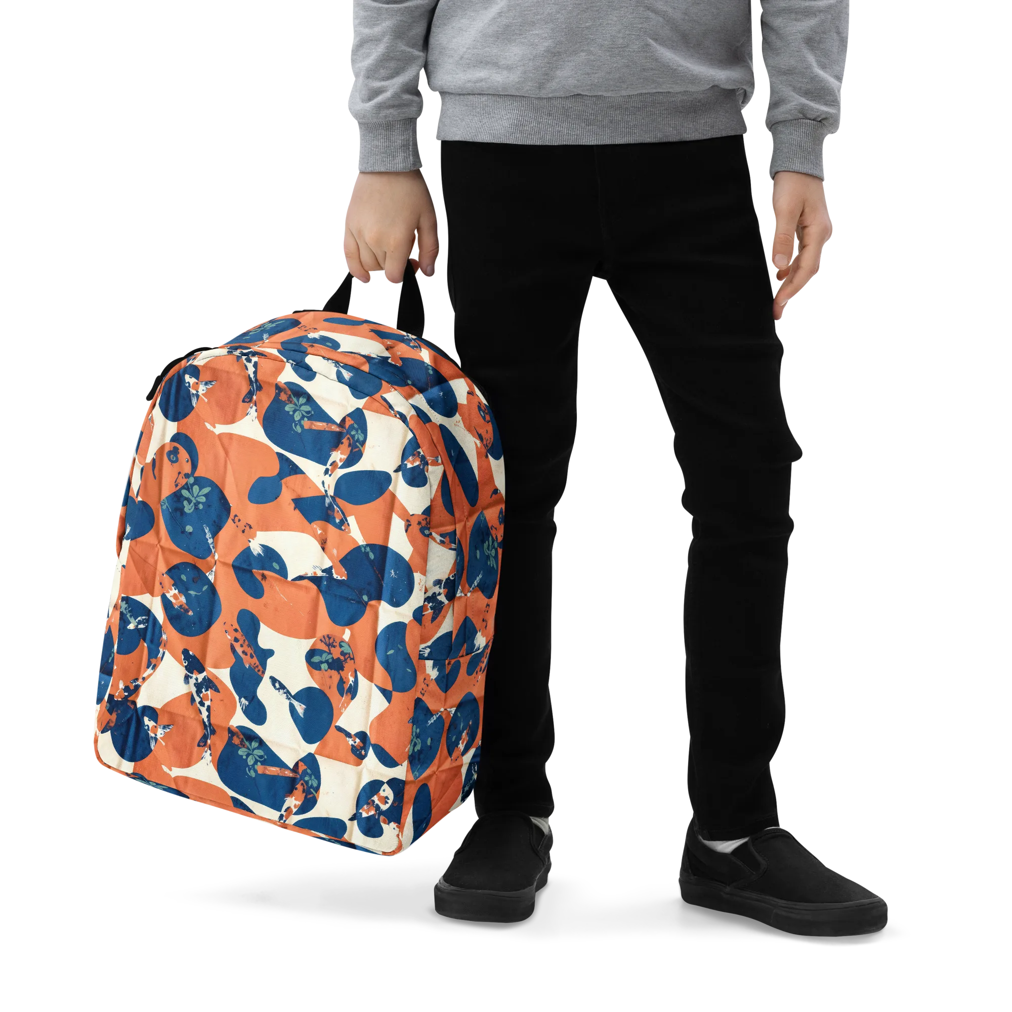 Koi Pop on Minimalist Backpack — Zoomed-in
