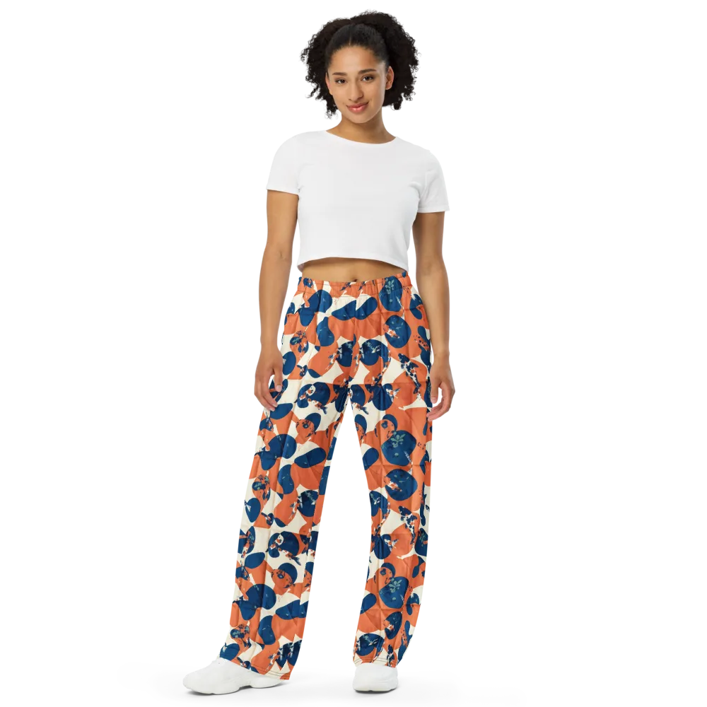 Koi Pop on Wide-Leg Pants — Front