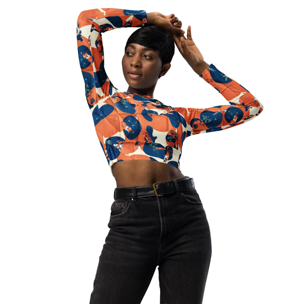 Koi Pop on Long Sleeve Crop Top — Front