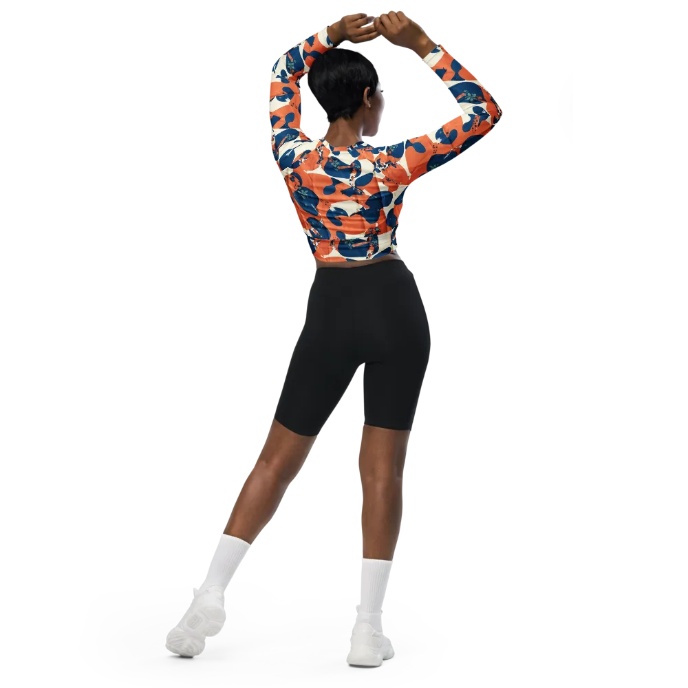 Koi Pop on Long Sleeve Crop Top — Back