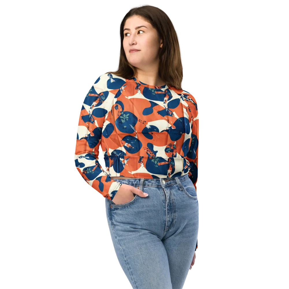Koi Pop on Long Sleeve Crop Top — Front