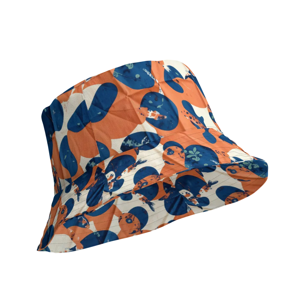 Koi Pop on Reversible Bucket Hat — Product details Outside