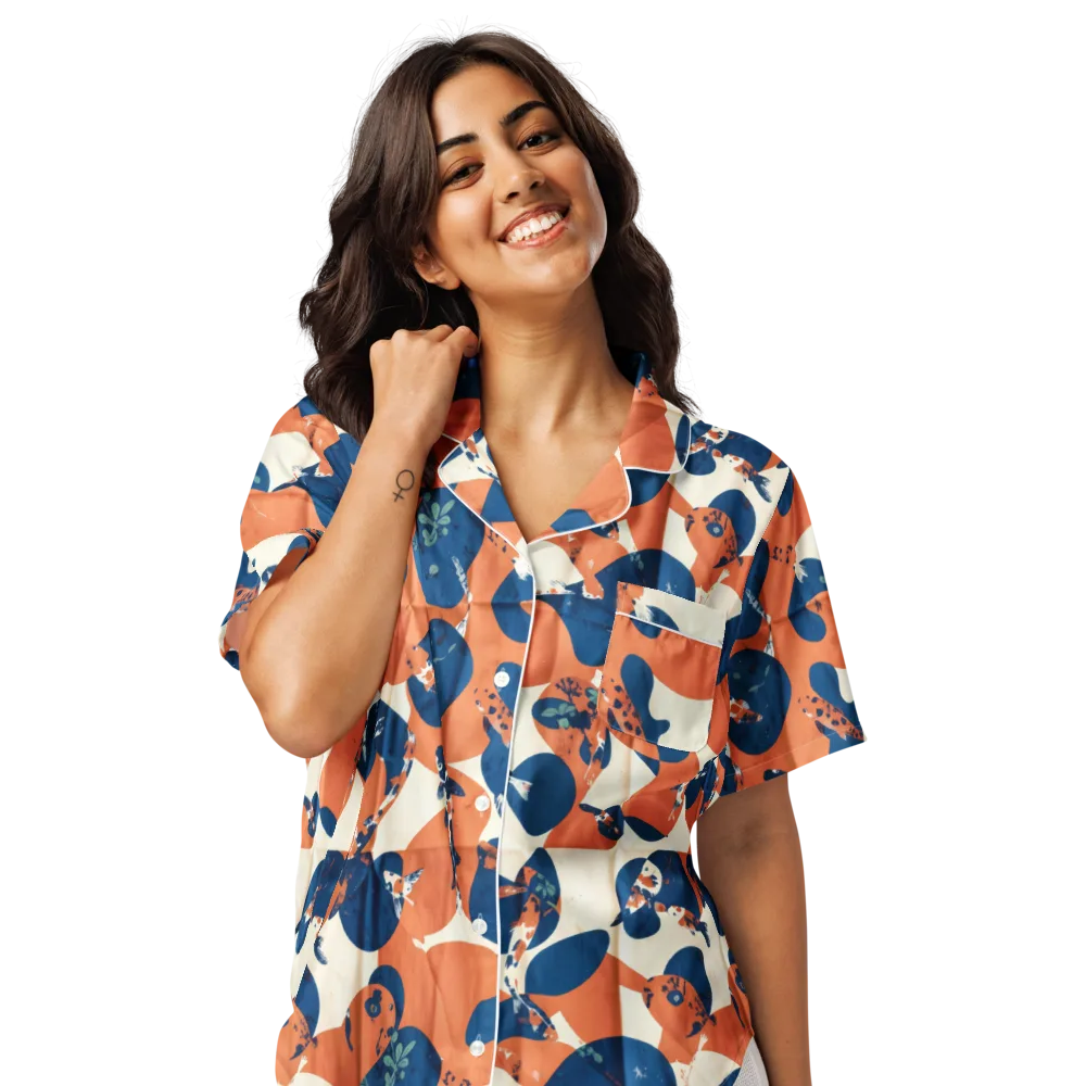 Koi Pop on Women's Short Sleeve Pajama Top — Front