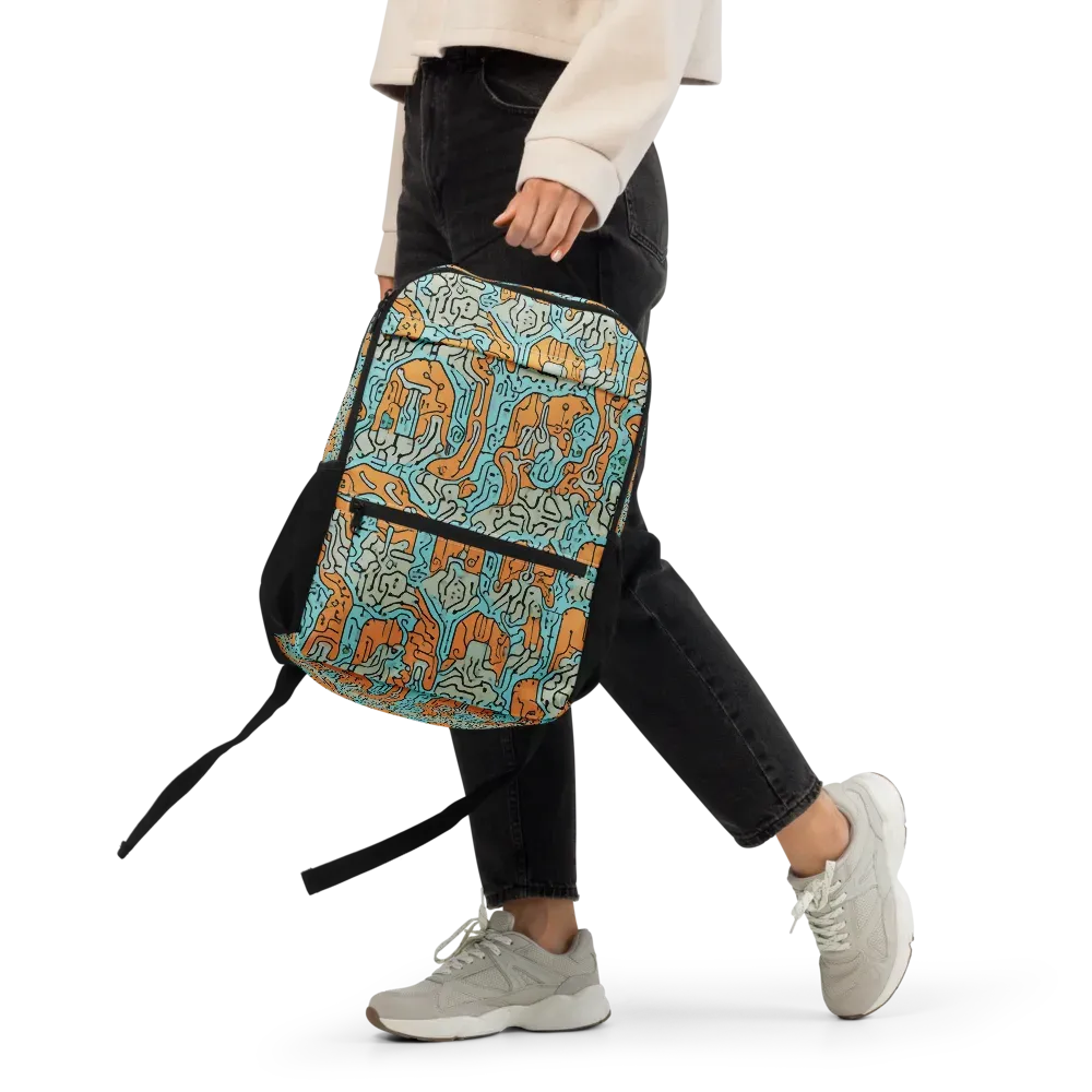 Tangerine Circuit on Utility Backpack — Front