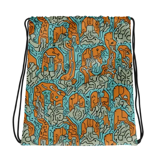 Tangerine Circuit on a Drawstring Bag