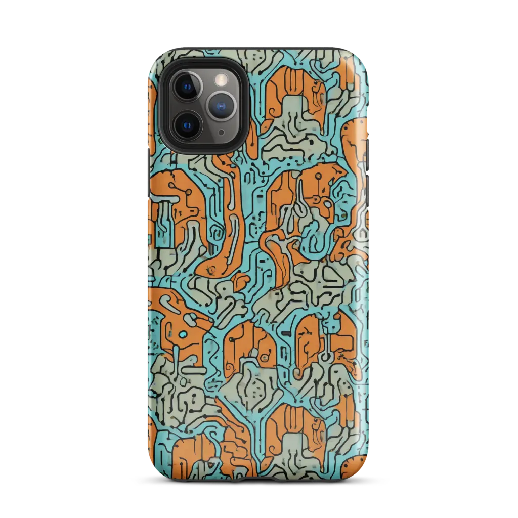 Tangerine Circuit on Tough Case for iPhone® — Front