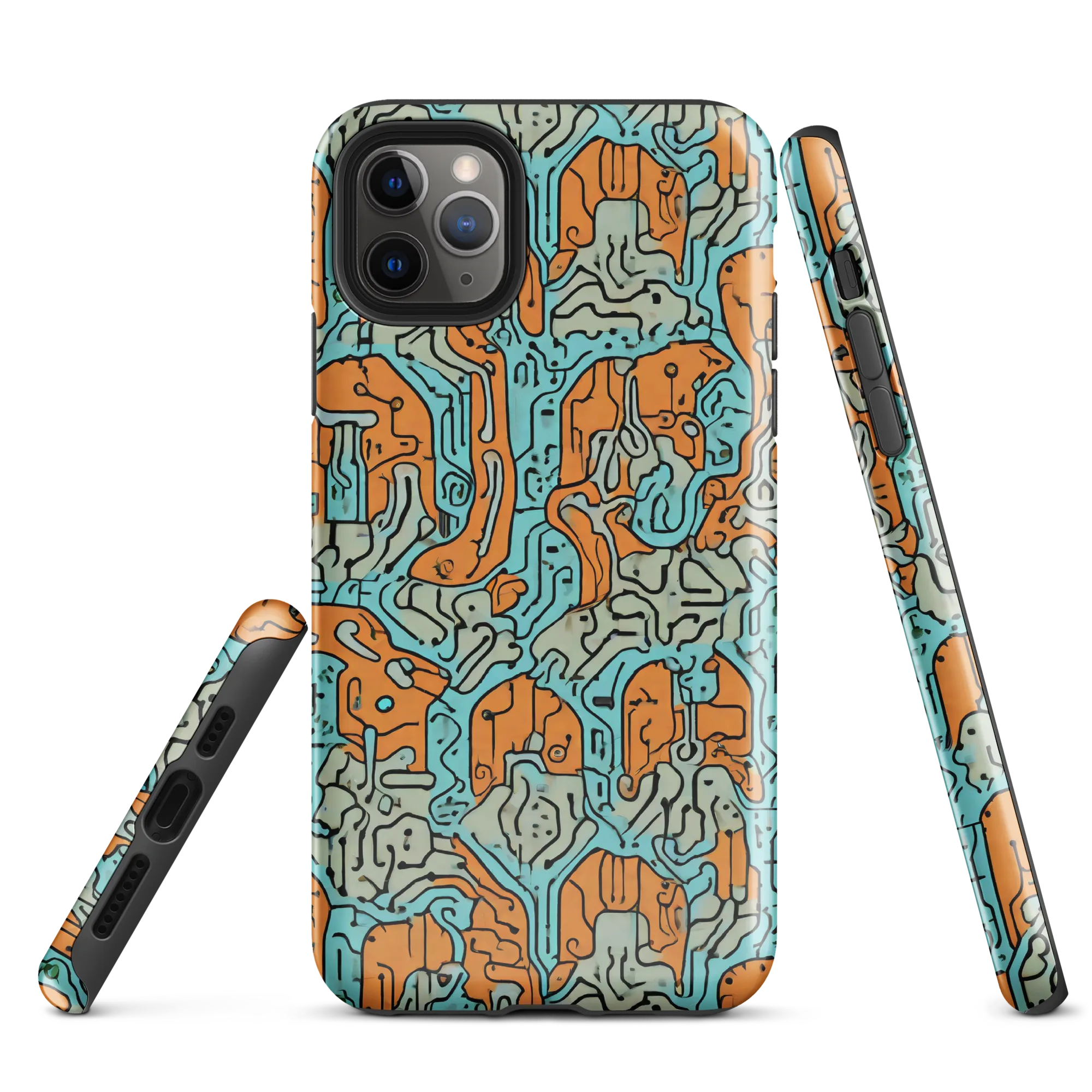Tangerine Circuit on Tough Case for iPhone® — Front