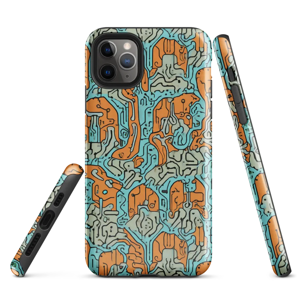 Tangerine Circuit on Tough Case for iPhone® — Front