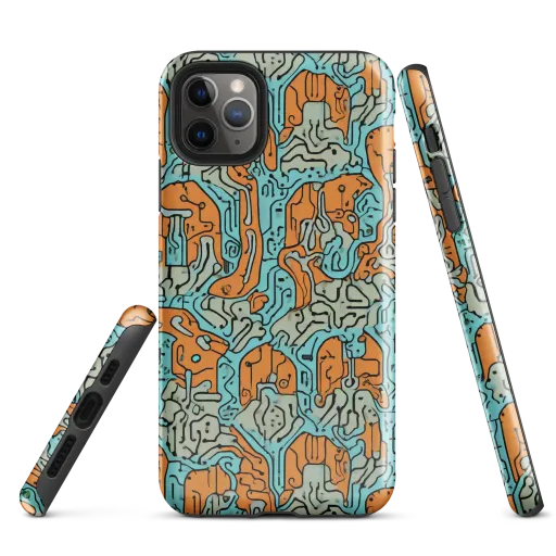 Tangerine Circuit on a Tough Case for iPhone®