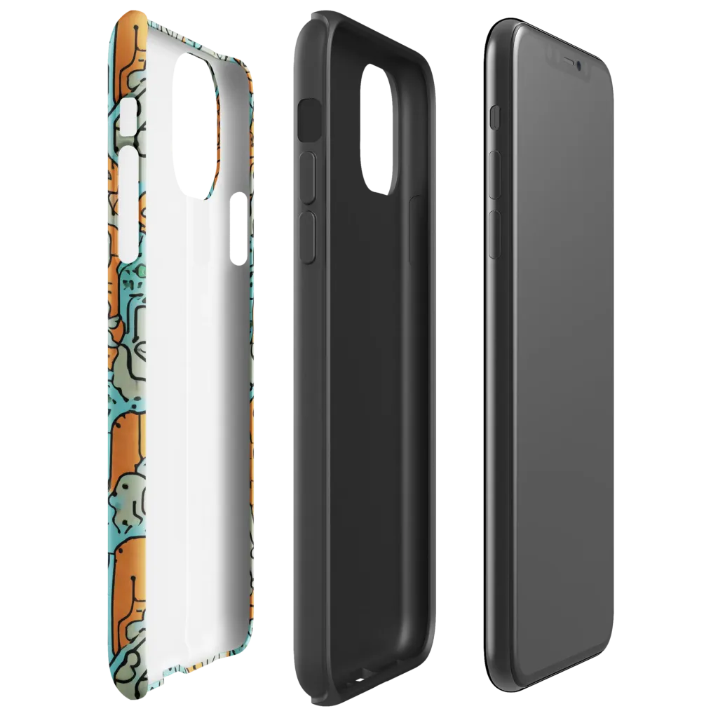 Tangerine Circuit on Tough Case for iPhone® — Right