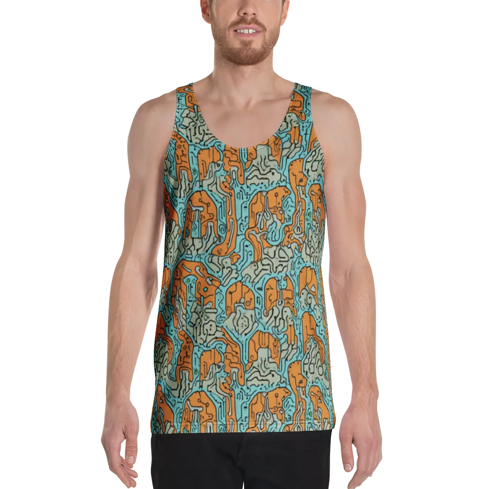 Tangerine Circuit on Men's Tank Top — Front