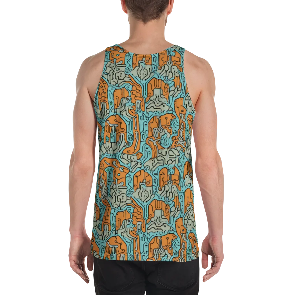 Tangerine Circuit on Men's Tank Top — Back