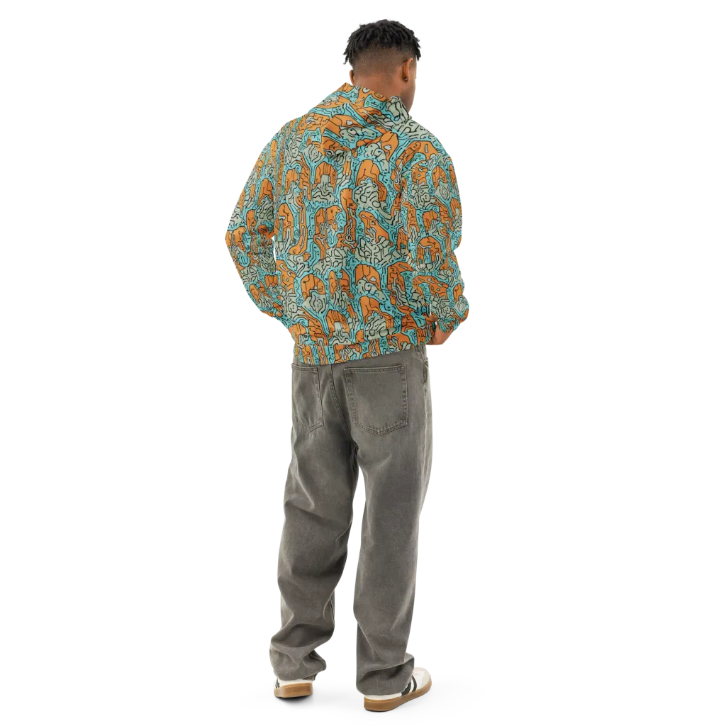 Tangerine Circuit on Cotton Hoodie — Back