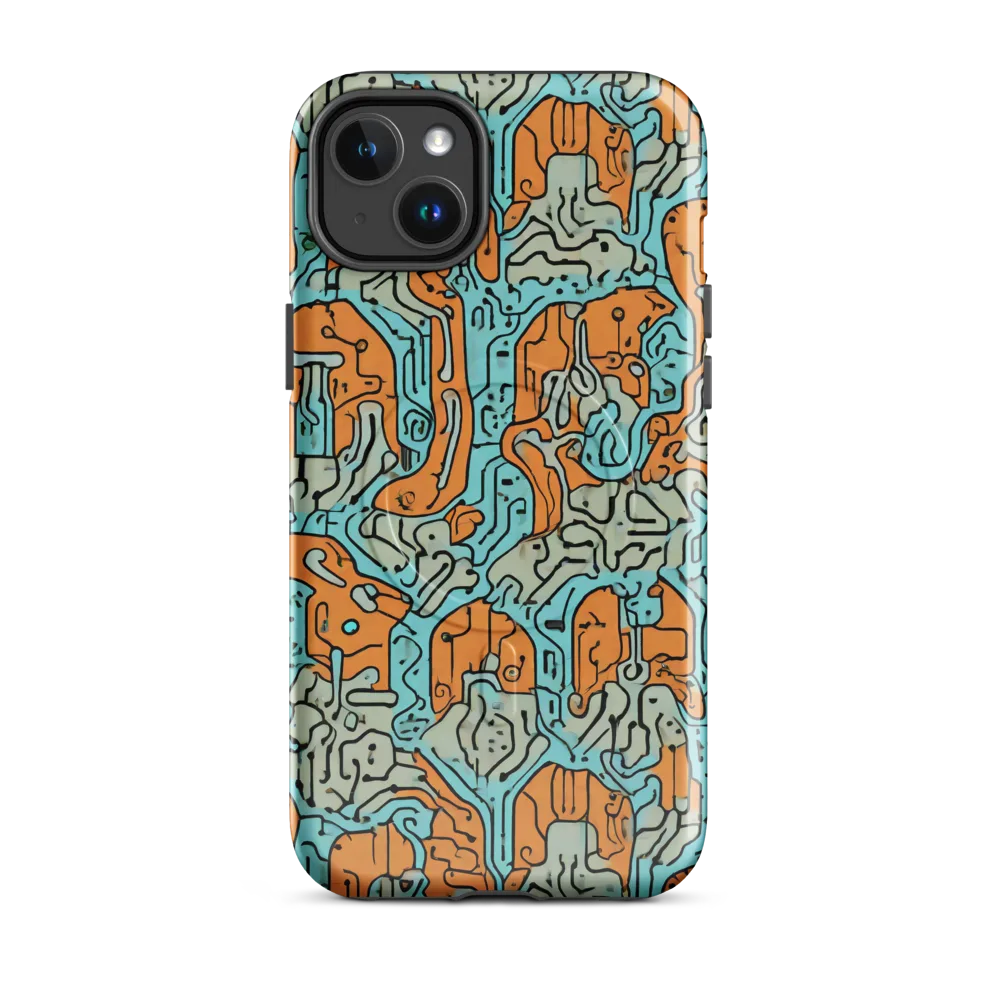 Tangerine Circuit on MagSafe Tough Case for iPhone® — Front
