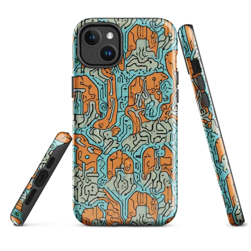 Tangerine Circuit on MagSafe Tough Case for iPhone® — Front