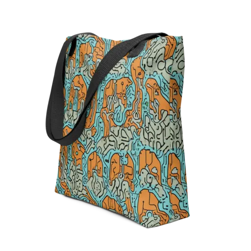 Tangerine Circuit on a Tote Bag