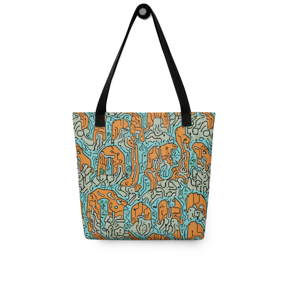 Tangerine Circuit on Tote Bag — Front
