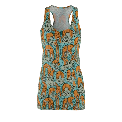 Tangerine Circuit on a Racerback Dress