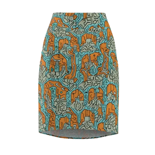 Tangerine Circuit on a Pencil Skirt