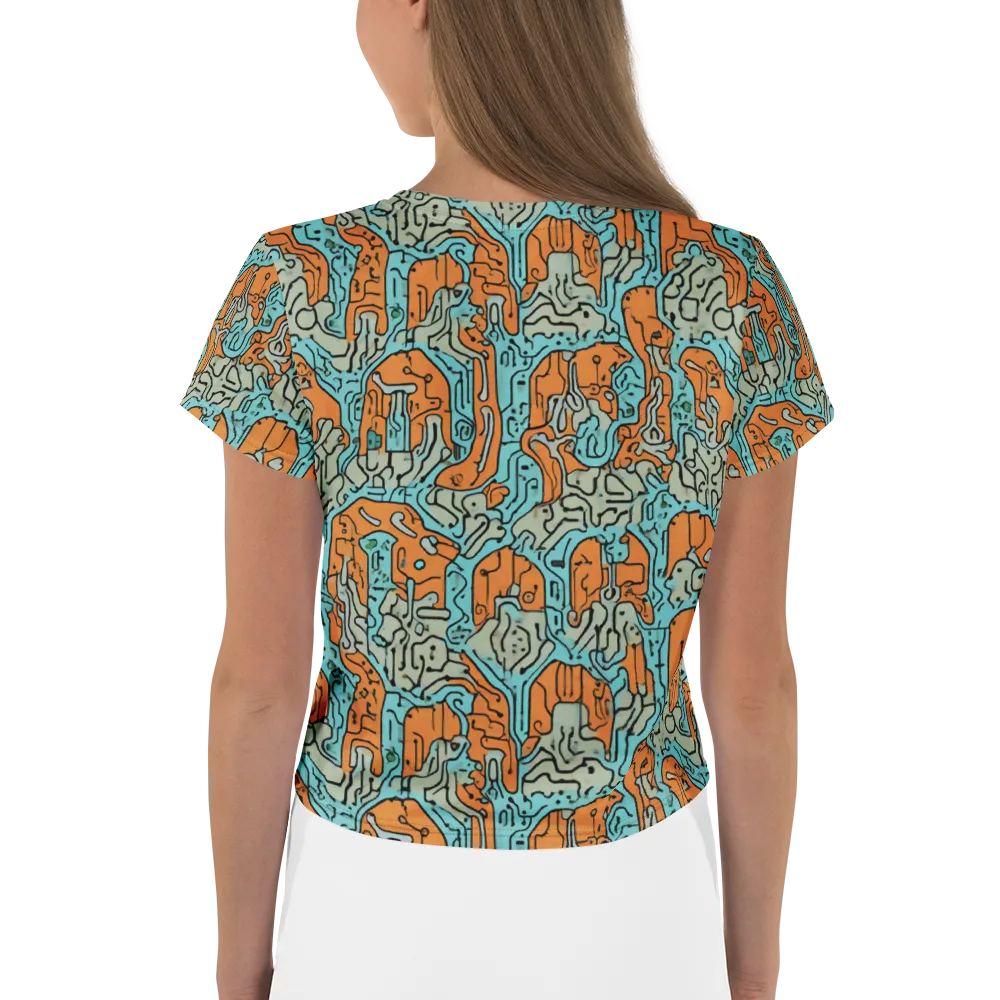 Tangerine Circuit on Crop Tee — Back