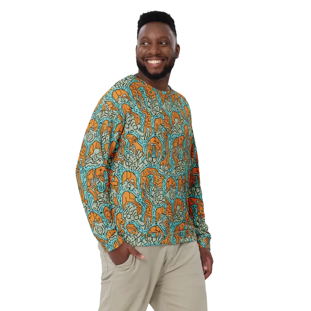 Tangerine Circuit on Sweatshirt — Front