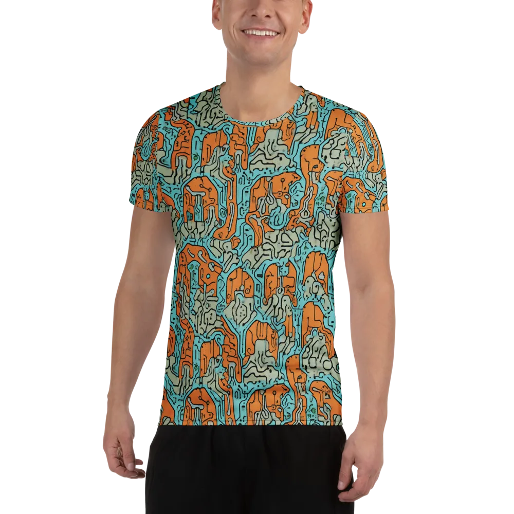 Tangerine Circuit on Men's Athletic T-Shirt — Front