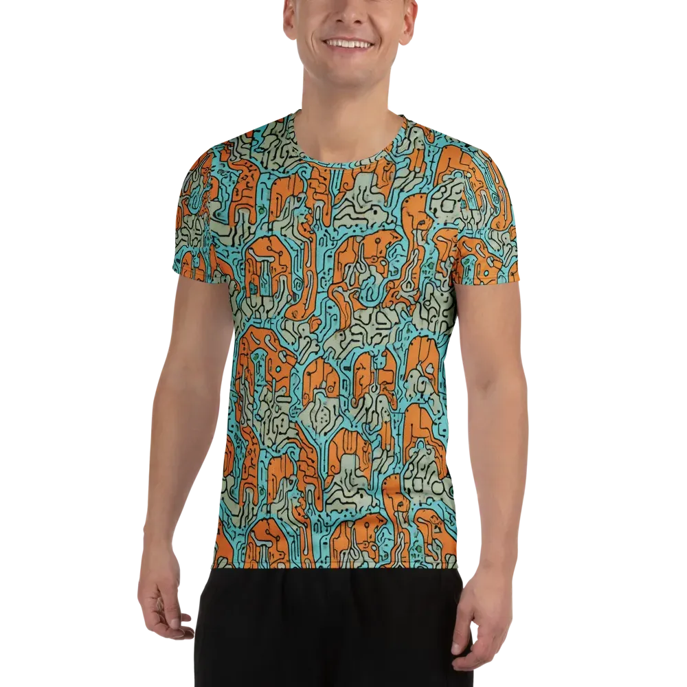 Tangerine Circuit on Men's Athletic T-Shirt — Front