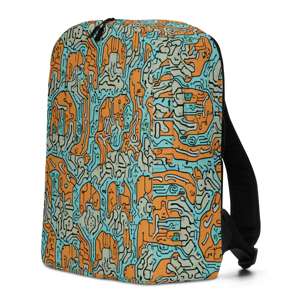 Tangerine Circuit on Minimalist Backpack — Left